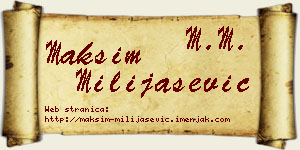 Maksim Milijašević vizit kartica